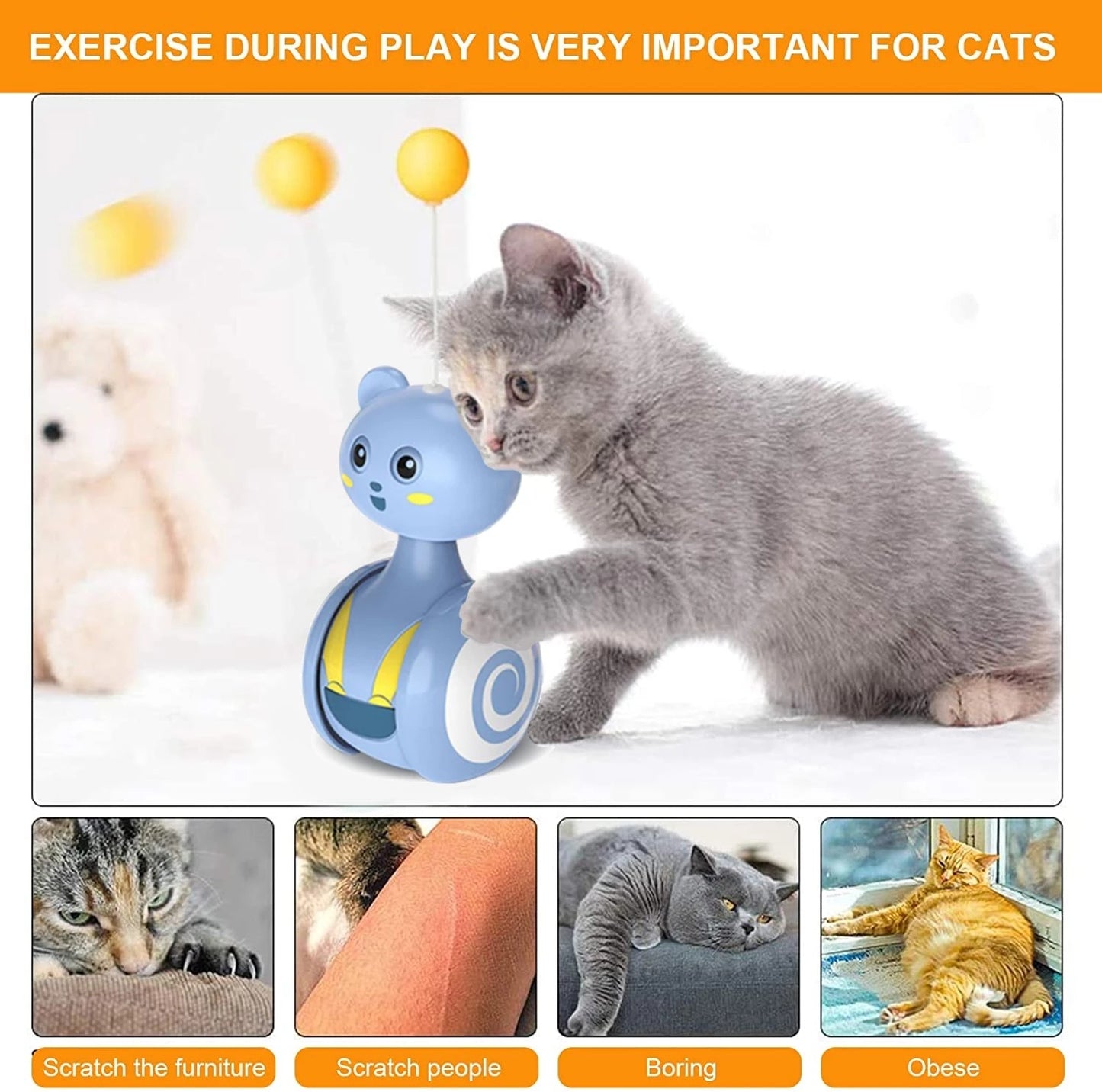 Cat Interactive Feather Toys Pet Bumbler Funny Toy